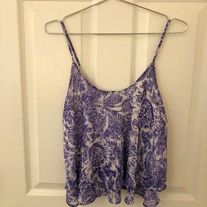 Nordstrom Purple and white floral tank top